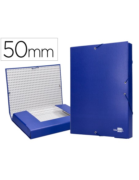 Carpeta proyectos liderpapel folio lomo 50mm carton forradoazul