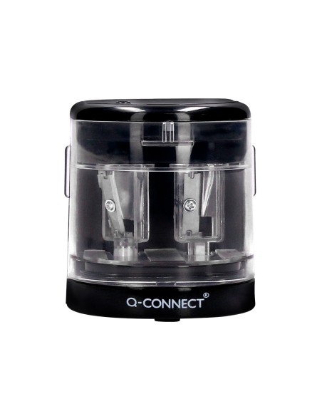 Sacapuntas q-connect kf14568 electrico de sobremesa cable usb/4 pilas aa afila cuchilla diametros de 6 a 12mm dos usos
