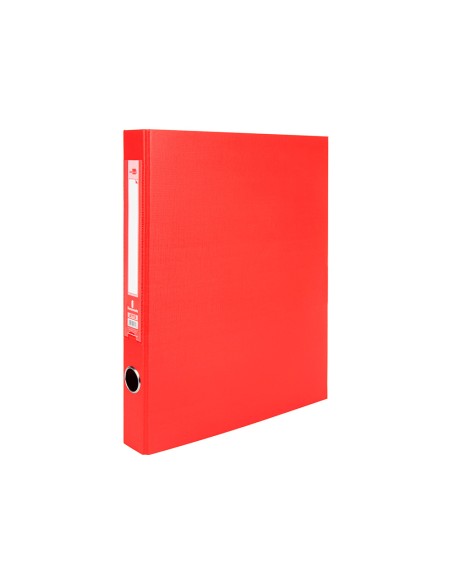 Modulo liderpapel 4 archivadores folio 2 anillas mixtas 25mm rojo