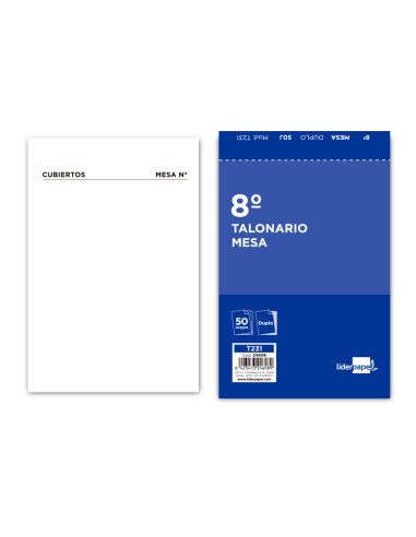 Talonario liderpapel camarero mesa octavo...