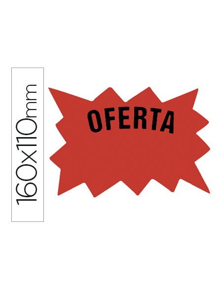 Cartel cartulina etiquetas marcaprecios rojo fluorescente160x110 mm bolsa de 50 etiquetas