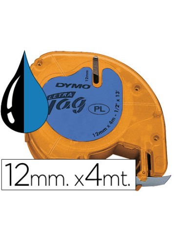 Cinta dymo 12mmx4mt -negro/azul para maquina...
