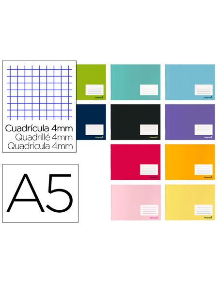 Libreta liderpapel smart a5 apaisado 32h 60gr cuadro 4mm con margen