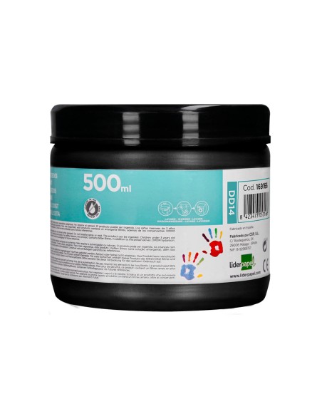 Pintura dedos liderpapel negro tarrina de 500 cc