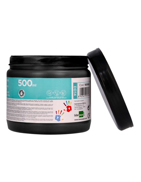 Pintura dedos liderpapel negro tarrina de 500 cc