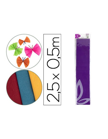 Papel crespon liderpapel 50 cm x 2.5m 34g/m2 violeta