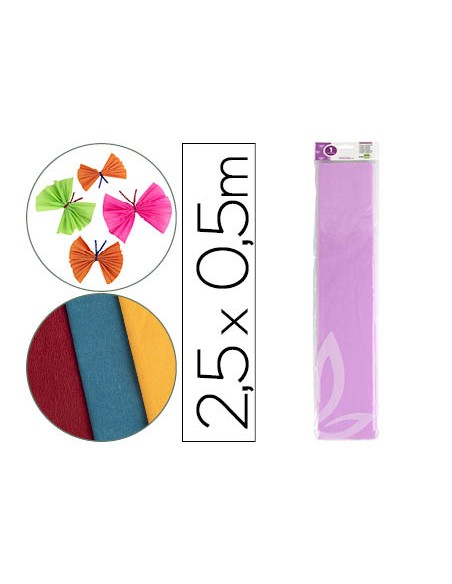 Papel crespon liderpapel 50 cm x 2.5m 34g/m2 lila
