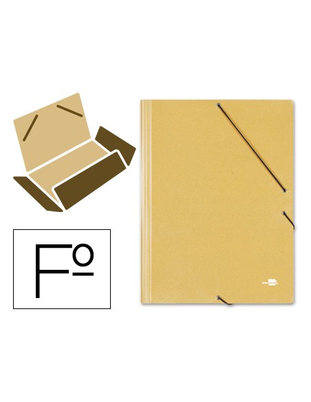 Carpeta liderpapel gomas tres solapas carton prespan folio color amarillo