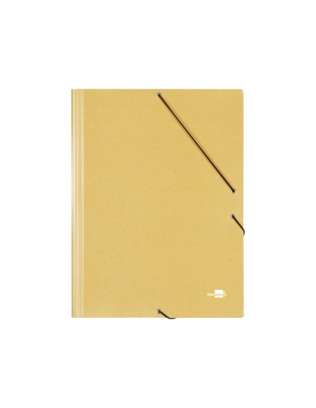 Carpeta liderpapel gomas tres solapas carton prespan folio color amarillo
