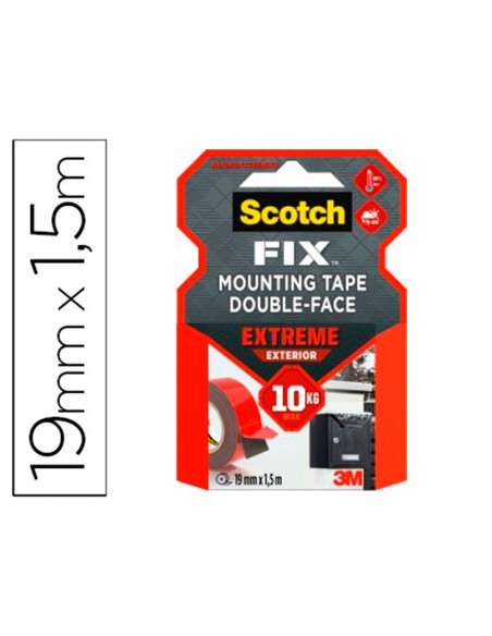 Soporte adhesivo cinta scotch doble cara ultra resistente 1,5 m x 19 mm