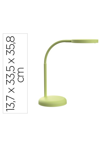 Lampara de escritorio maul led 5w 769lm luz calida brazo y cabezal giratorios verde