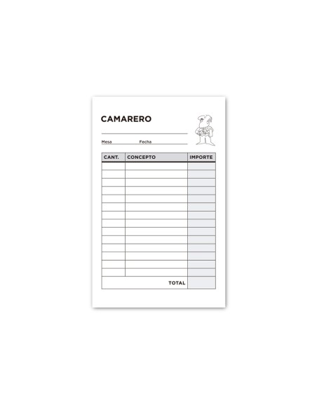 Talonario liderpapel camarero bolsillo original t150