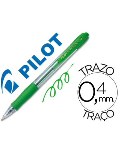 Boligrafo pilot super grip verde retractil...