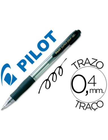 Boligrafo pilot super grip negro retractil...