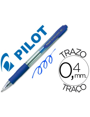 Boligrafo pilot super grip azul retractil...