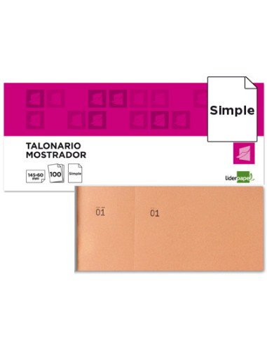 Talonario liderpapel mostrador 60x145 mm tl04...