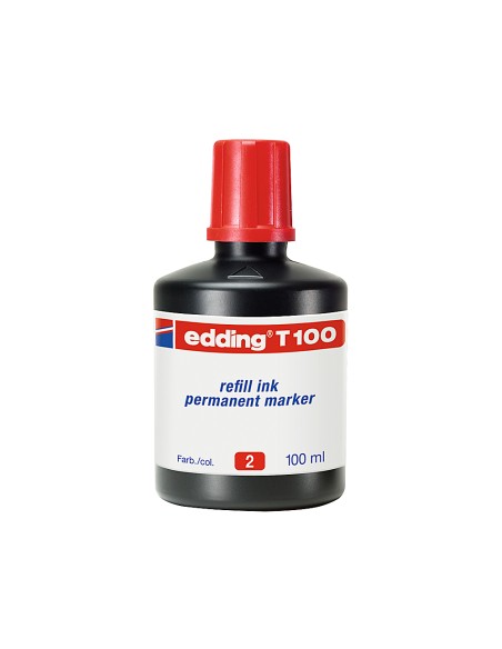 Tinta rotulador edding t-100 rojo bote 100 ml