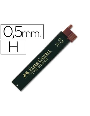 Minas faber grafito 9065 0,5 mm h estuche de 12...