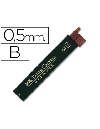 Minas faber grafito 9065 0,5 mm b estuche de 12...