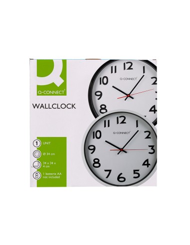 Reloj q-connect de pared plastico oficina...