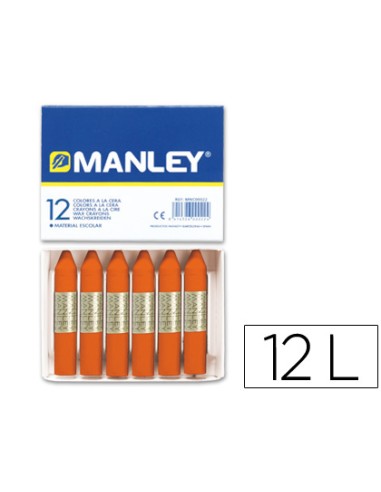 Lapices cera manley unicolor naranja n.6 caja...