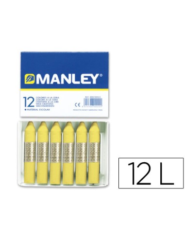 Lapices cera manley unicolor amarillo claro n.4...