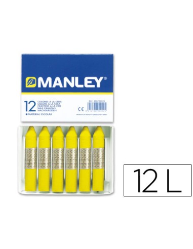 Lapices cera manley unicolor amarillo limon n.2...