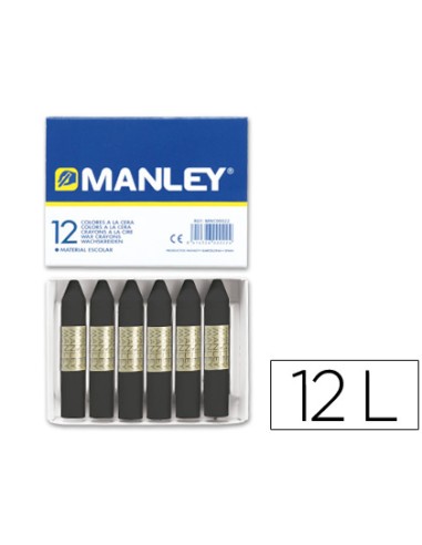 Lapices cera manley unicolor negro n.30 caja de...
