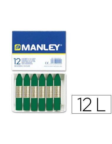 Lapices cera manley unicolor verde esmeralda...