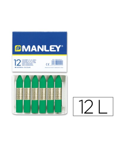 Lapices cera manley unicolor verde natural n.21...
