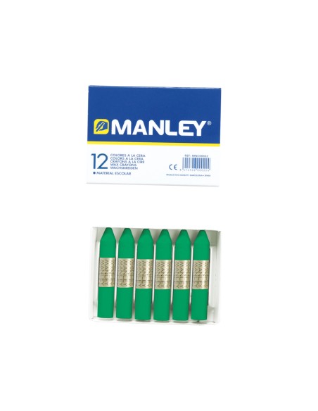 Lapices cera manley unicolor verde natural n.21 caja de 12 unidades