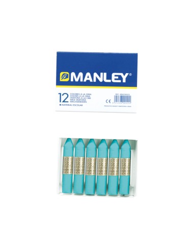 Lapices cera manley unicolor azul turquesa n.16...