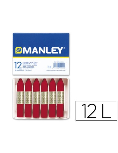 Lapices cera manley unicolor carmin n.10 caja...
