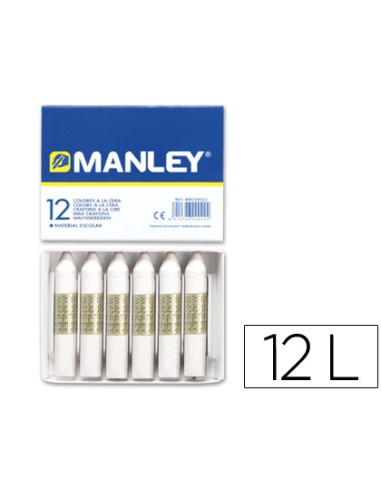 Lapices cera manley unicolor blanco n.1 caja de...