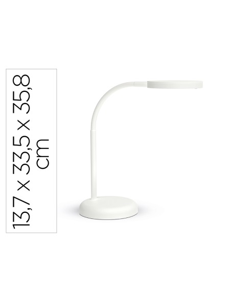 Lampara de escritorio maul led 5w 769lm luz calida brazo y cabezal giratorios blanca