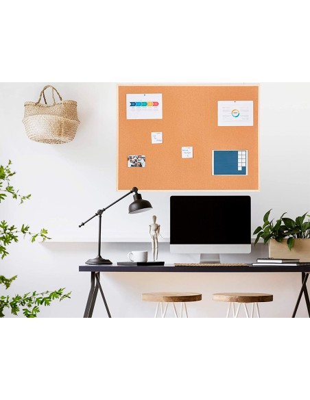 Pizarra corcho q-connect 90x60 cm marco de madera