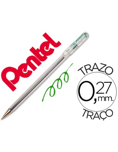 Boligrafo pentel bk-77 d verde