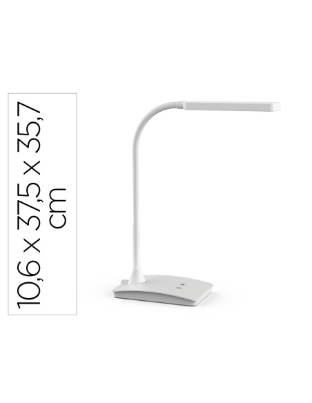 Lampara de escritorio maul led 5w 616lm luz ajustable panel tactil doble brazo blanca