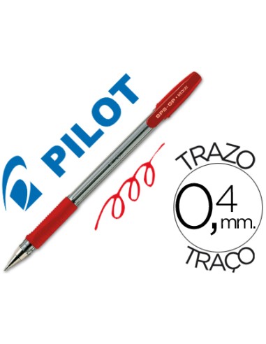 Boligrafo pilot bps-gp rojo sujecion de caucho...