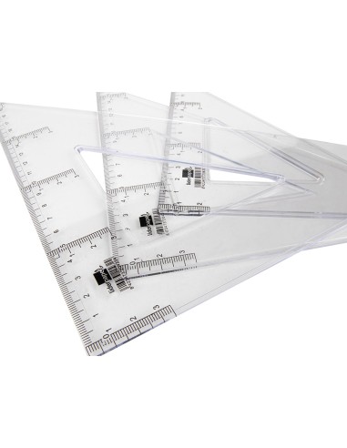 Escuadra liderpapel 20 cm plastico cristal