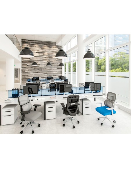 Silla q-connect oficina lucca malla base metalica alt max 1090 anc 700 prof 650 ruedas premium color negro gris