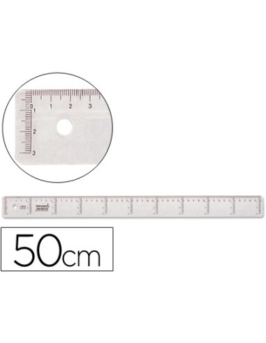 Regla liderpapel plastico cristal 50 cm