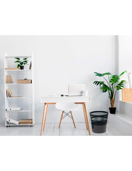 Papelera plastico q-connect 15 litros rejilla color negro 285x290 mm