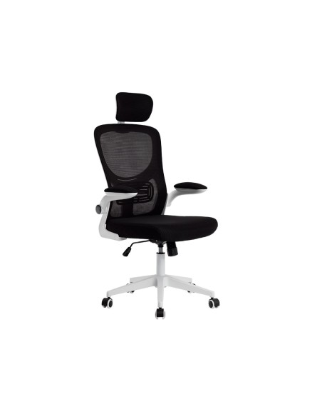Silla q-connect ergonomica pal ermo malla base nylon alt max 1300 anc 610 prof 600 ruedas premium color blanco negro