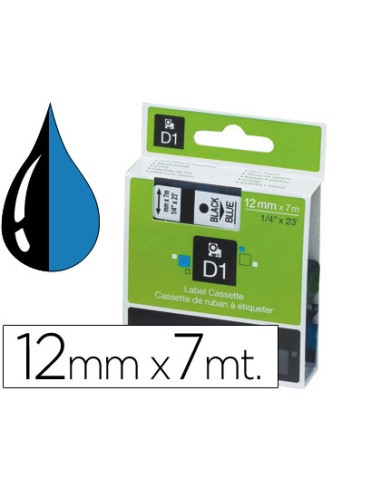 Cinta dymo 1000 negro-azul 12mm x 7mt d1