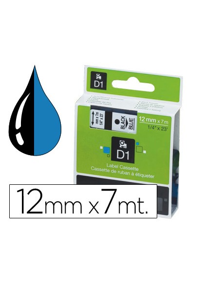 Cinta dymo 1000 negro-azul 12mm x 7mt d1