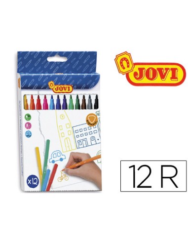 Rotulador jovi slim caja de 12 unidades colores...