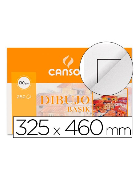 Papel dibujo basik 32.5x46 cm 130 gr con recuadro