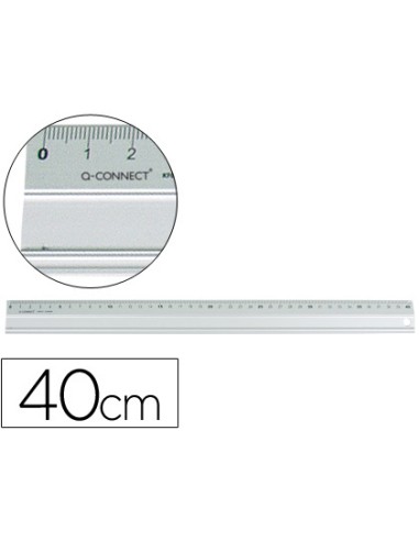 Regla q-connect metalica aluminio 40 cm