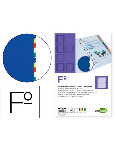 Separador liderpapel plastico juego de 10...
